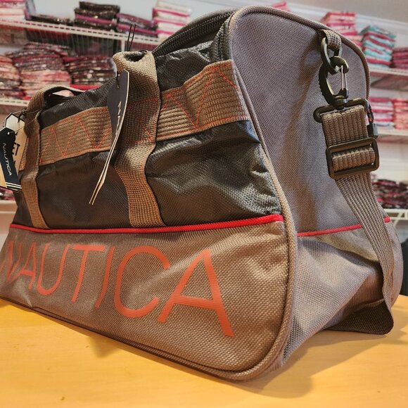 Nautica Dockside 22" Duffle Bag🔥New Large Bag w/ Shoulder Strap Dark Grey/Navy - Picture 4 of 9